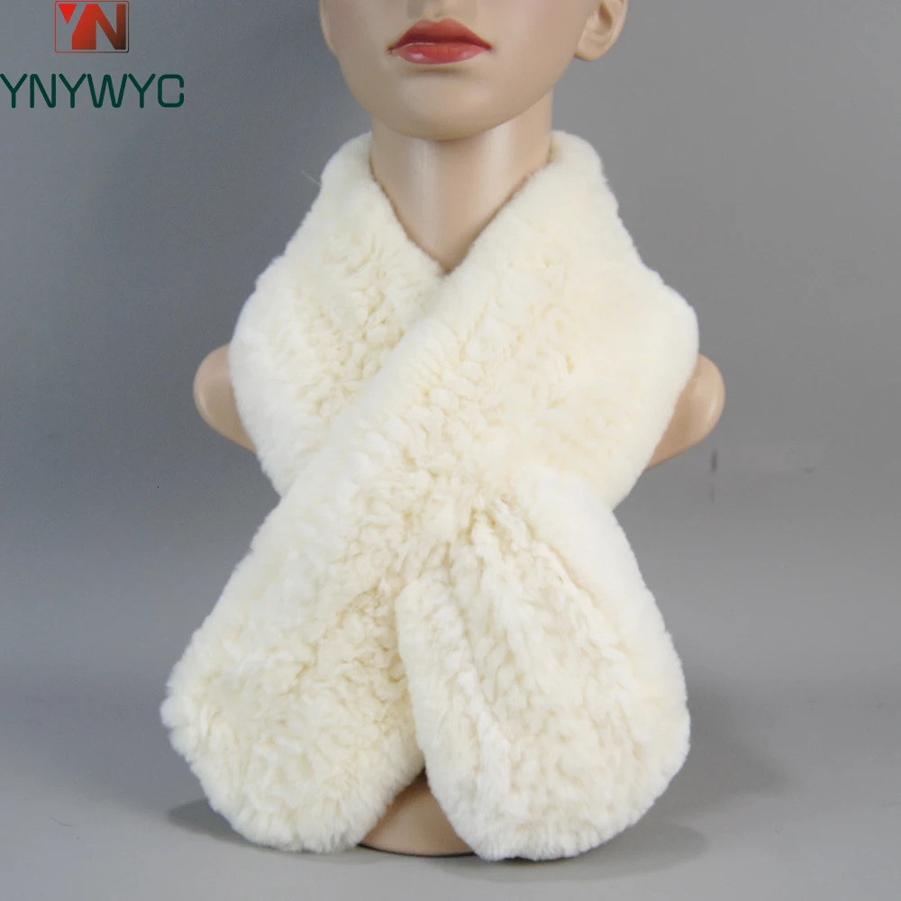 Rex Rabbir Fur Scarf Womens Winter Handmade Knitted Genuine Rex Rabbit Fur Ring Scarf Womens Warm 100% Genuine Rex Rabbit Fur Muffler 241205