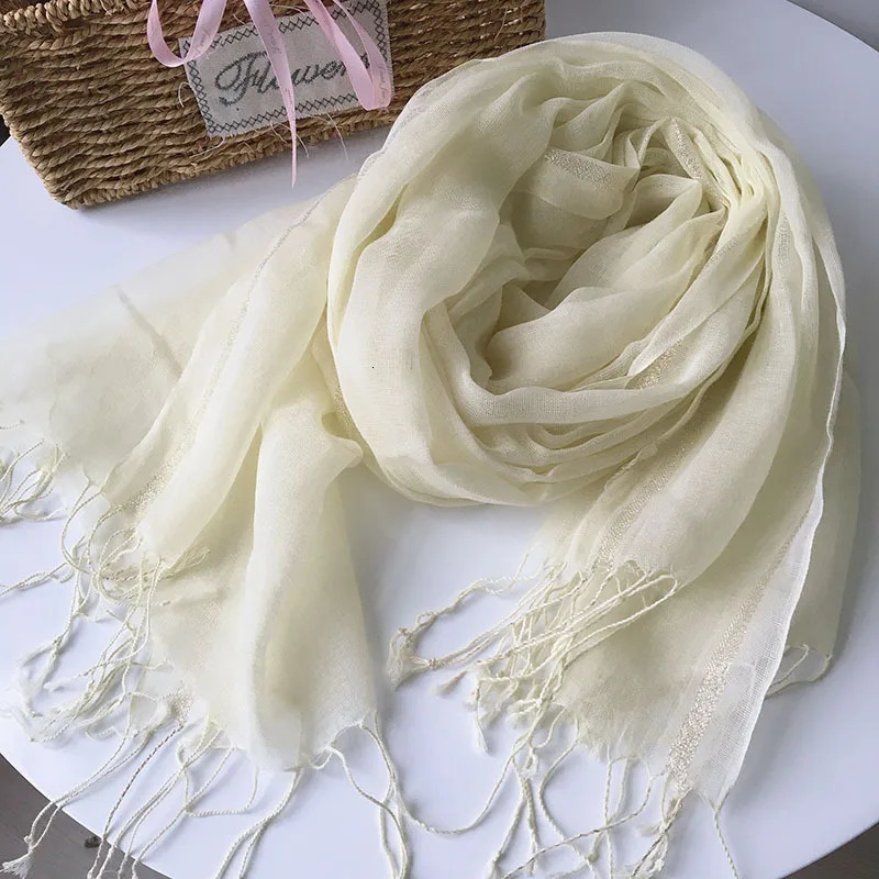 Cotton linen lightweight womens scarf fashion long womens bag solid color Muslim head scarf shawl and bag 241205