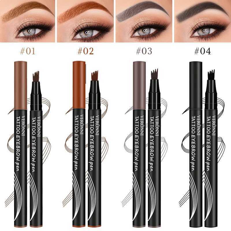 4-point eyebrow pen waterproof liquid eyebrow pen makeup long-lasting 4-point pointed eyebrow pen cosmetic micro blade eyebrow penW241205