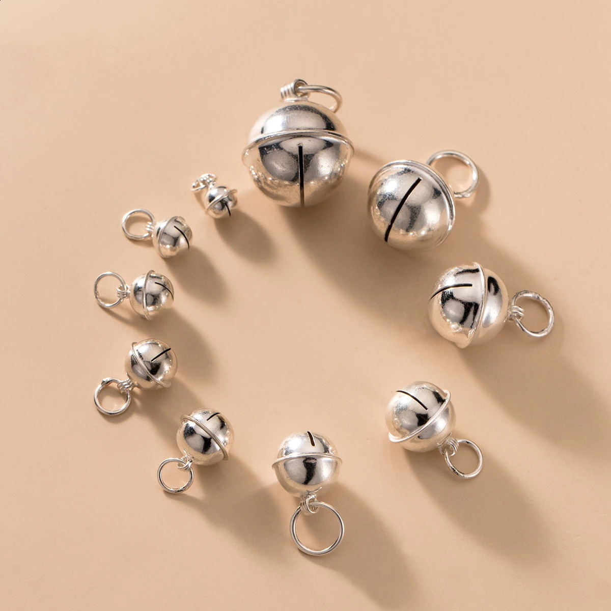 100 Real Sterling 925 Silver Accaccessories Small Bell Charm Pendant For Bracelets and Necklaces Key Diy Material for Jewelry 241122