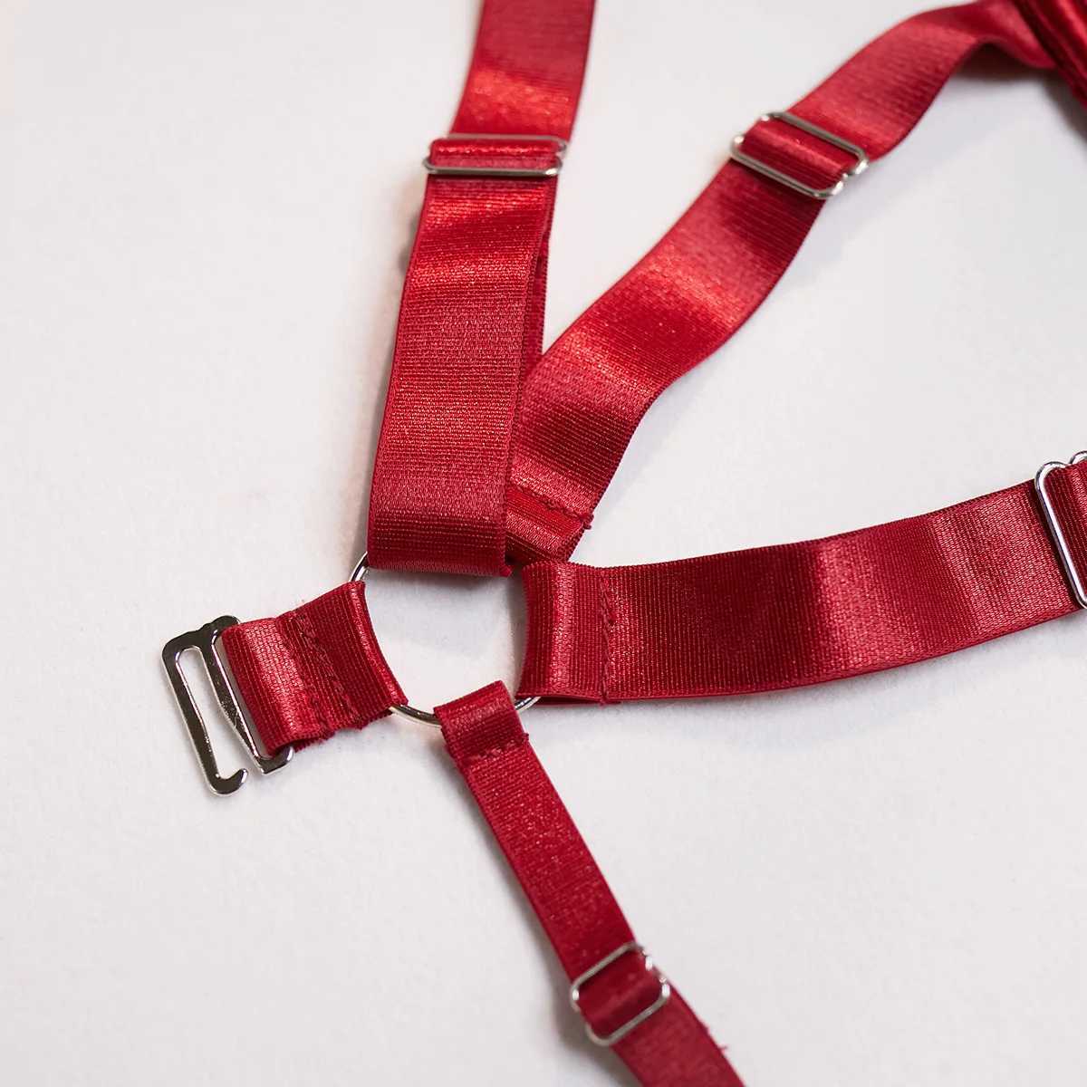 Womens Ribbon Splicing Steel Ring Backless Jumpsuit Underwear Sexy Solid Patchwork Steel Ring Bodysuit Perspective IntimatesXJ241205