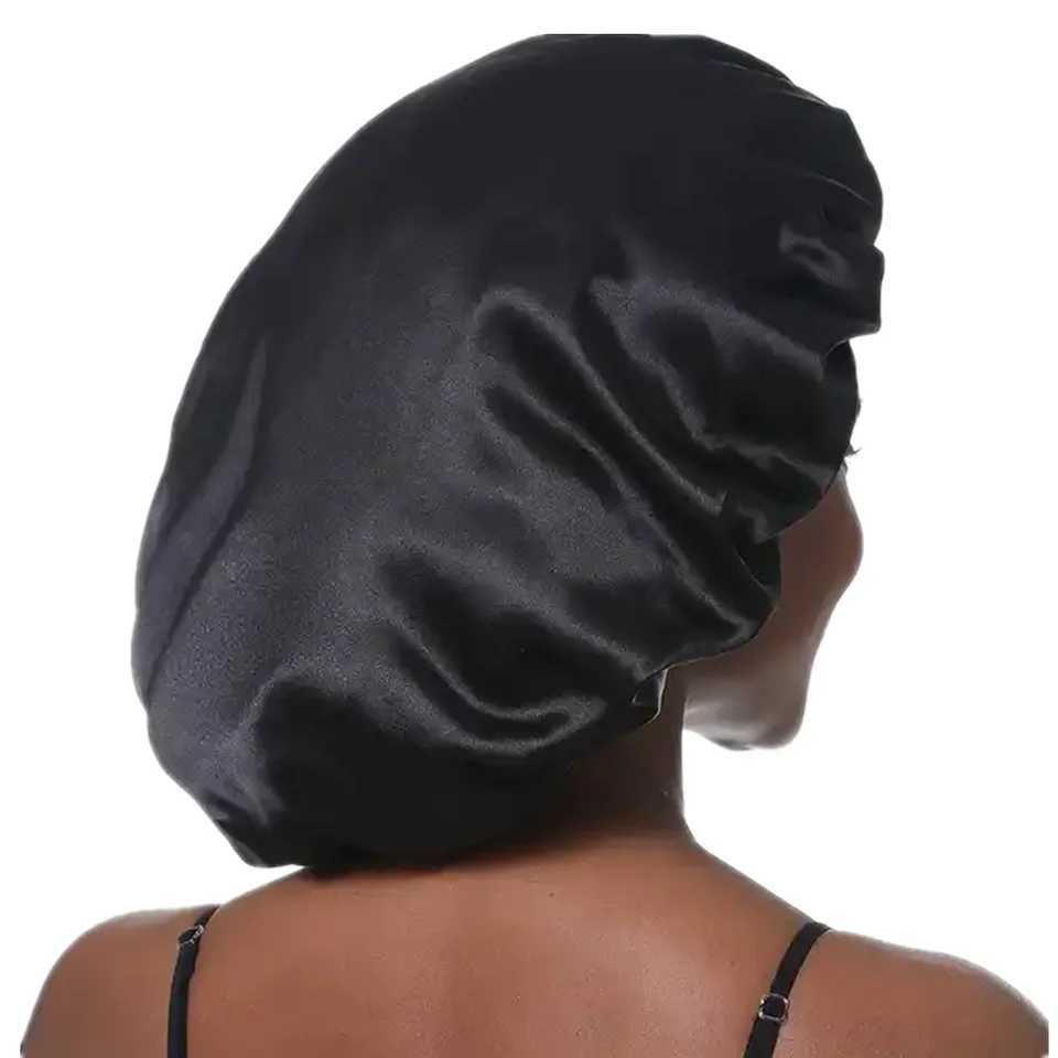 Womens Silky Bonnet For Sleeping Reusable Satin Jumbo Bonnet To Protect Hair Wide Elastic Band Sleeping C Bath C Hair DryXJ241205