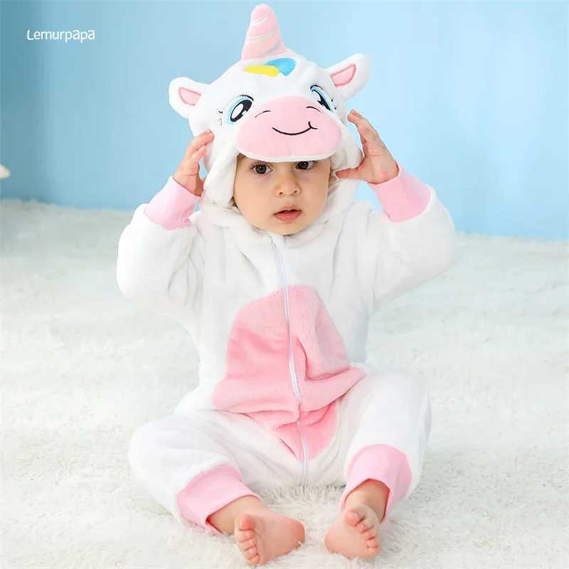 Pajamas Romper Baby Warm Jumpsuit Boy Girl Winter Outfit Halloween Animal Suit Funny Cute Onesie Pajama Festival Party Clothes H241205