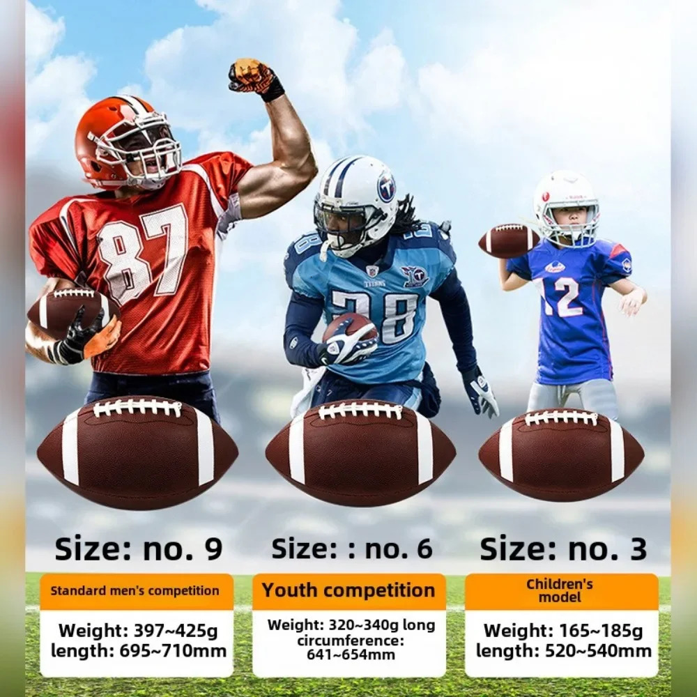 Size 9 Football PU Sports Footballs Abrasion Impact Resistant Training Outdoor Match Practice for Kids Adults Brown 241204