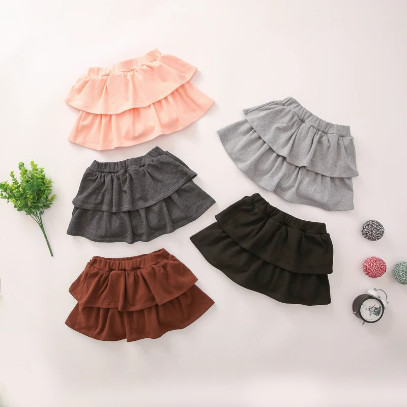 Elegant Children Leggings with Skirt for Girls Slim Fit Cotton Pants-Skirt Kids Cute Cake Skirt Pants Leggins For Baby 3 to 13 Y 241204