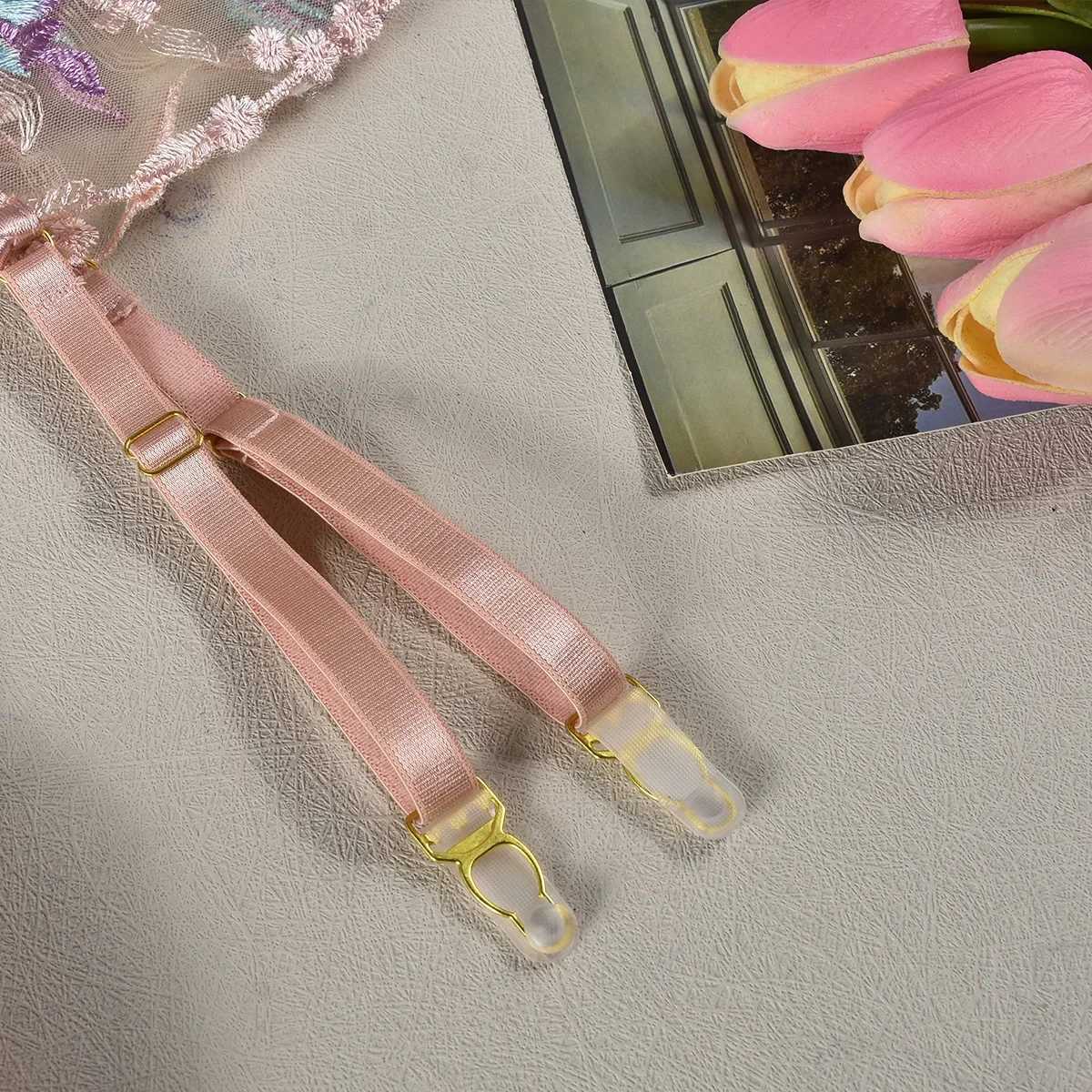 Ellolace Sensual Women Lingerie Fancy Floral Sheen Silk Underwear Transparent Garter Exotic Sets Fairy Luxury Intimate GoodsXJ241205