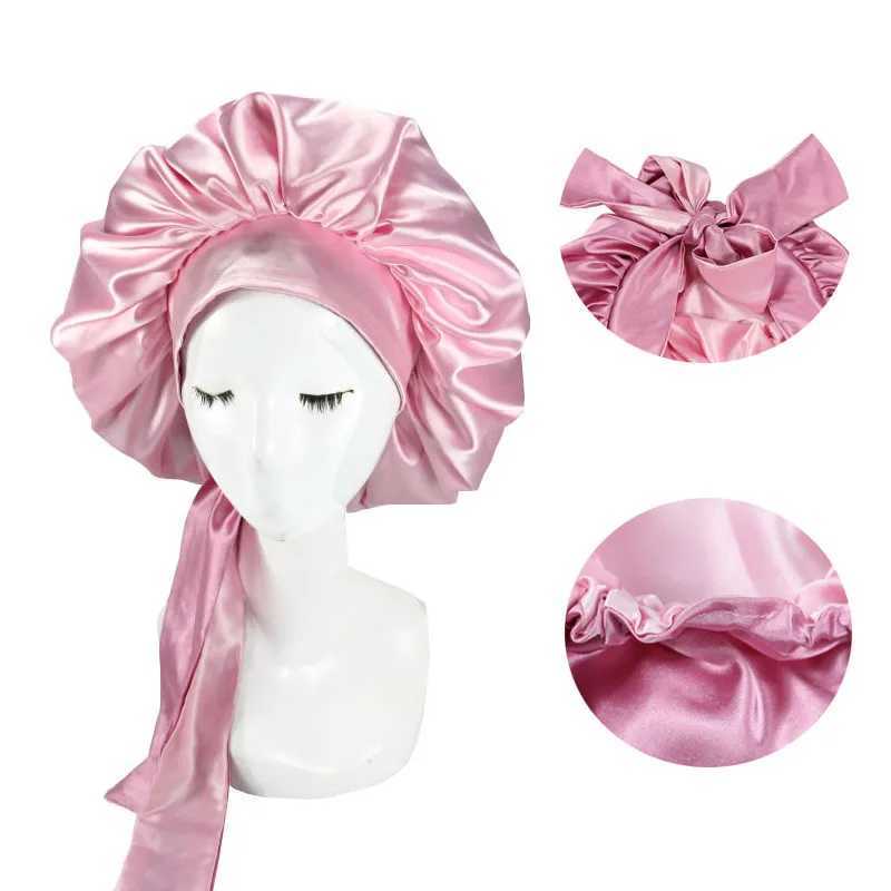 Women Satin Solid Sleeping Hat Night Sleep C for Women Shower Cs Waterproof Solid Sleeping Hair Bonnets Adjustable CXJ241205