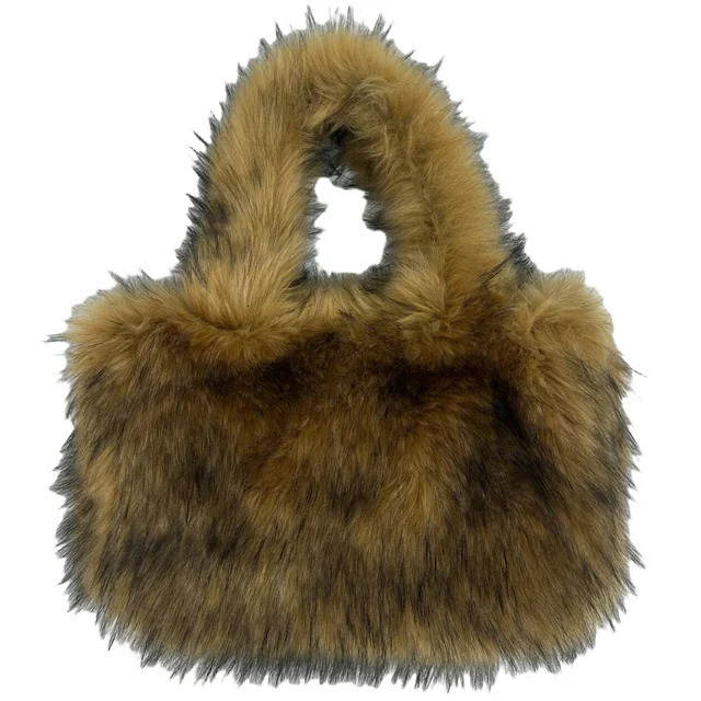 2025S New Free Shipping Designer Bag Fashionable Large Faux Fur Er Womens Handbag Fluffy Soft Plush Shopping Bag Warm Winter Sac
