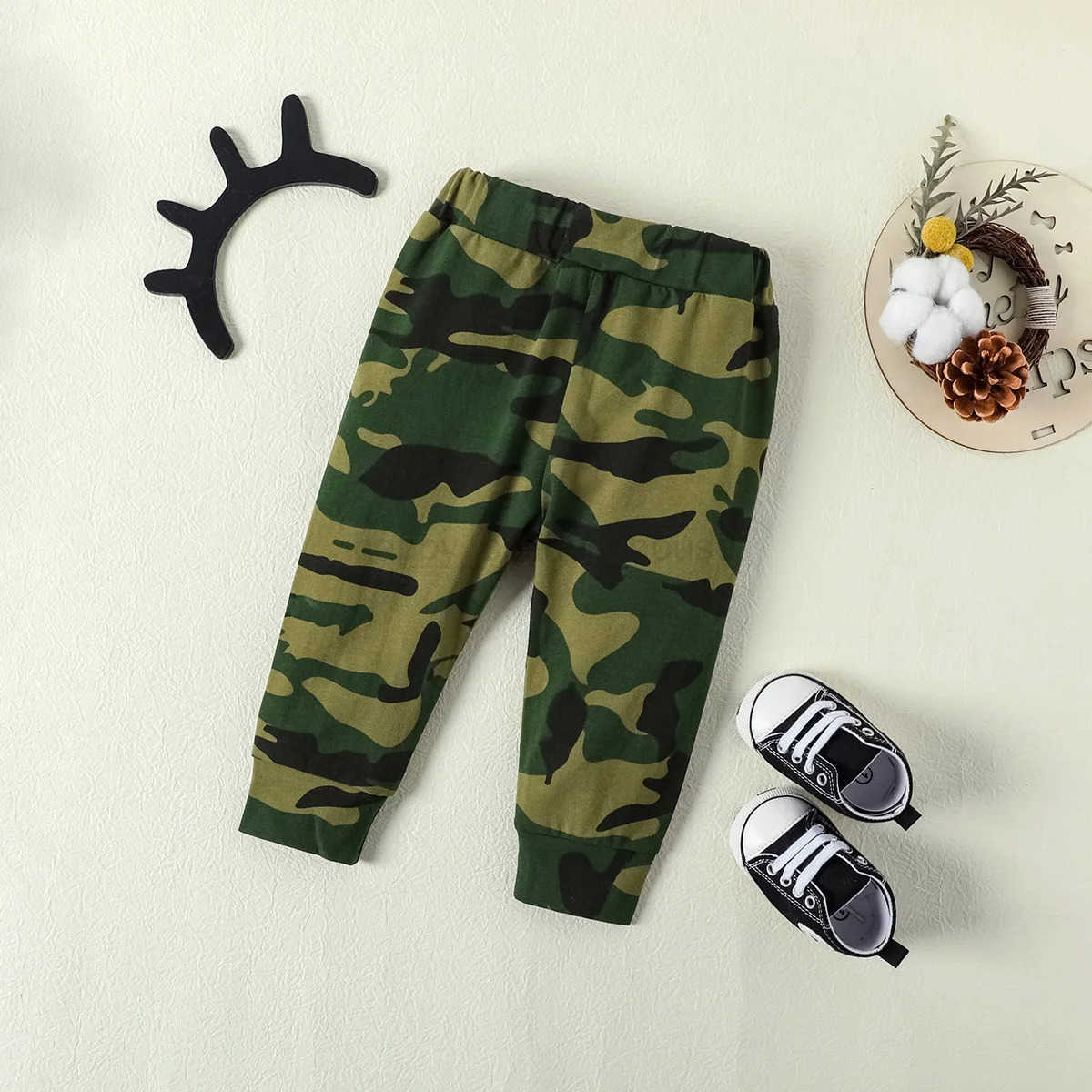 Kids Toddler Boy Clothes Set Black Long Sleeved Hoodie+Camouflage Pants Children Baby Fashion Spring Outfit SuitXJ241205