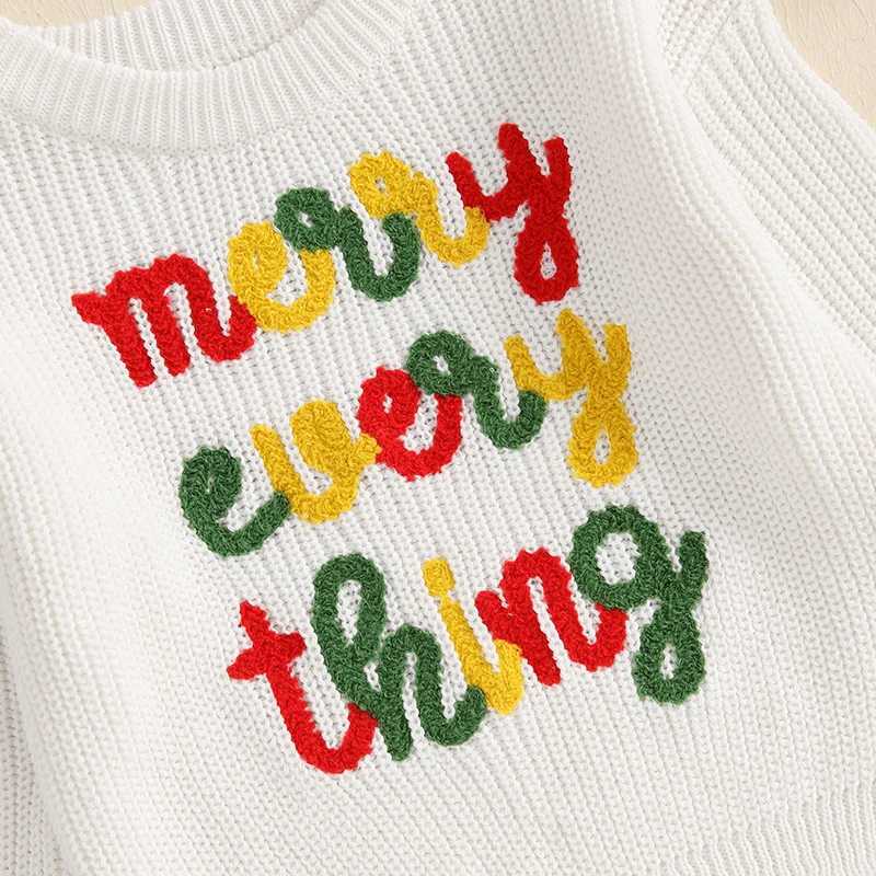 Childrens winter sweater holiday embroidery design comfortable staff neck decal suitable for boys and girls holiday knitwear W241205