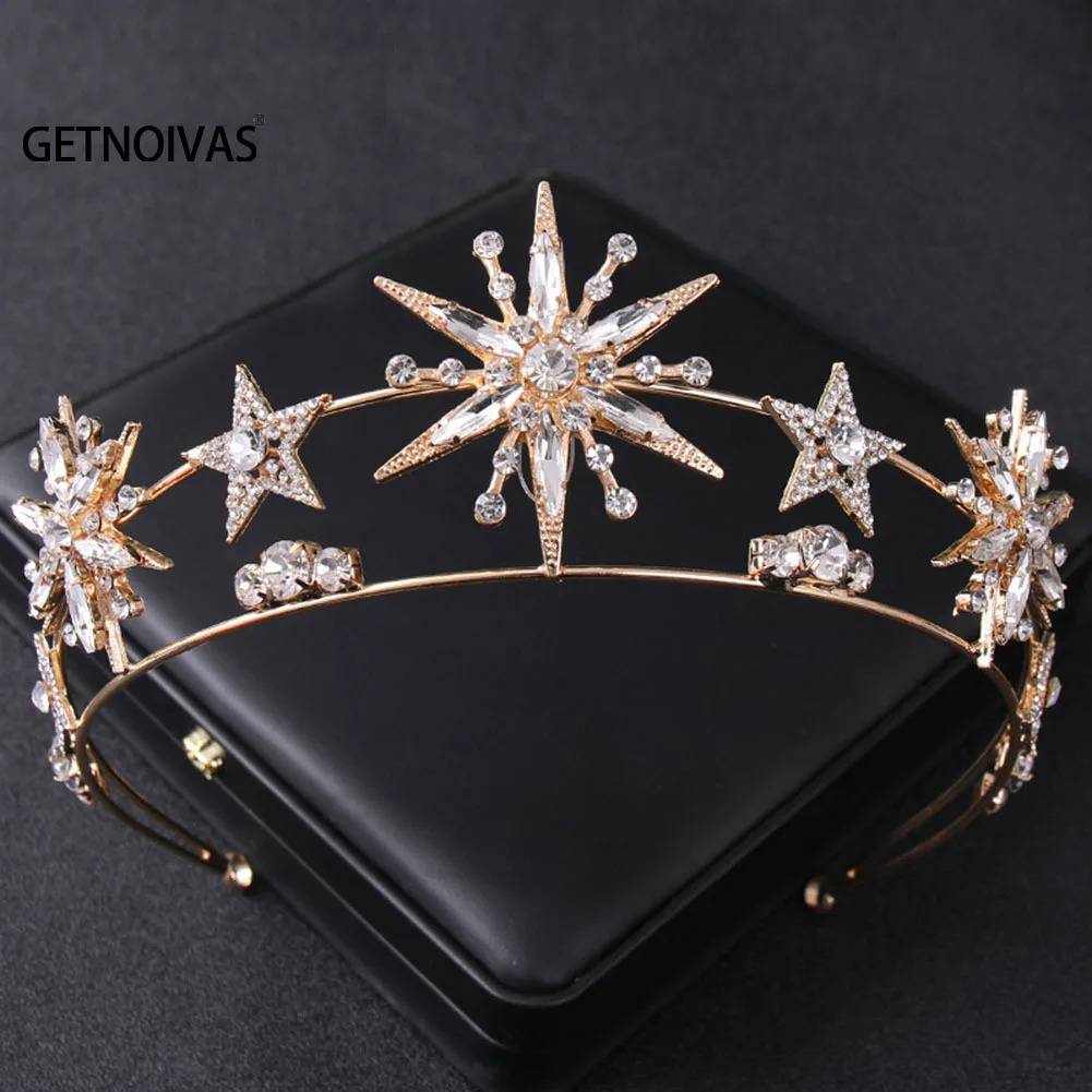 Wedding Crown Hair Jewelry Bridal Headpiece s Star Double Layer Crystal Hairband Bride Headdress SL 241122
