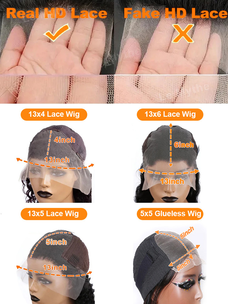 13X6 HD Deep Frontal Wigs 13X4 Water Wave Curly 100% Human Hair 5X5 Glueless Lace Front Wig 30 40 Inch Closure Wear Go