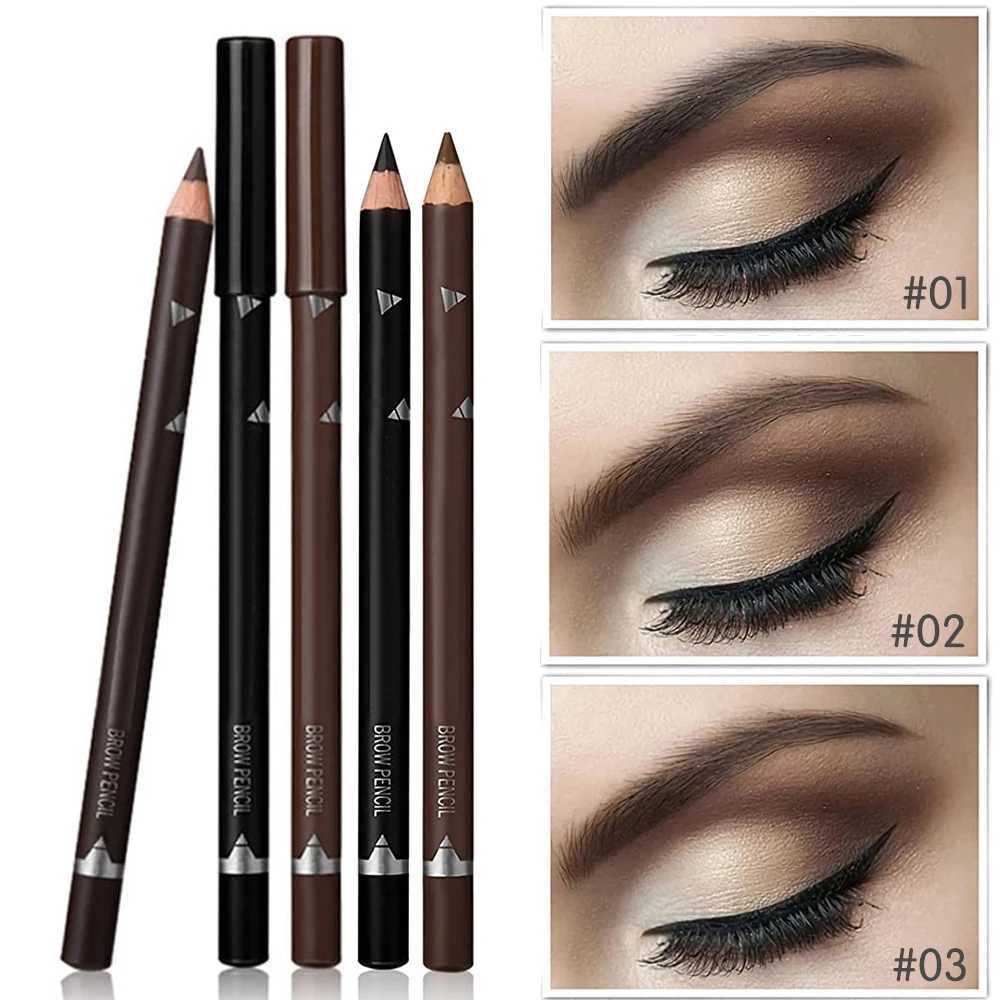6/2Pcs Waterproof Eyelid Pencil Womens Professional Eyelid Makeup Pen Easy Color Natural Black Brown Cosmetics Beauty Eyelid ToolW241205