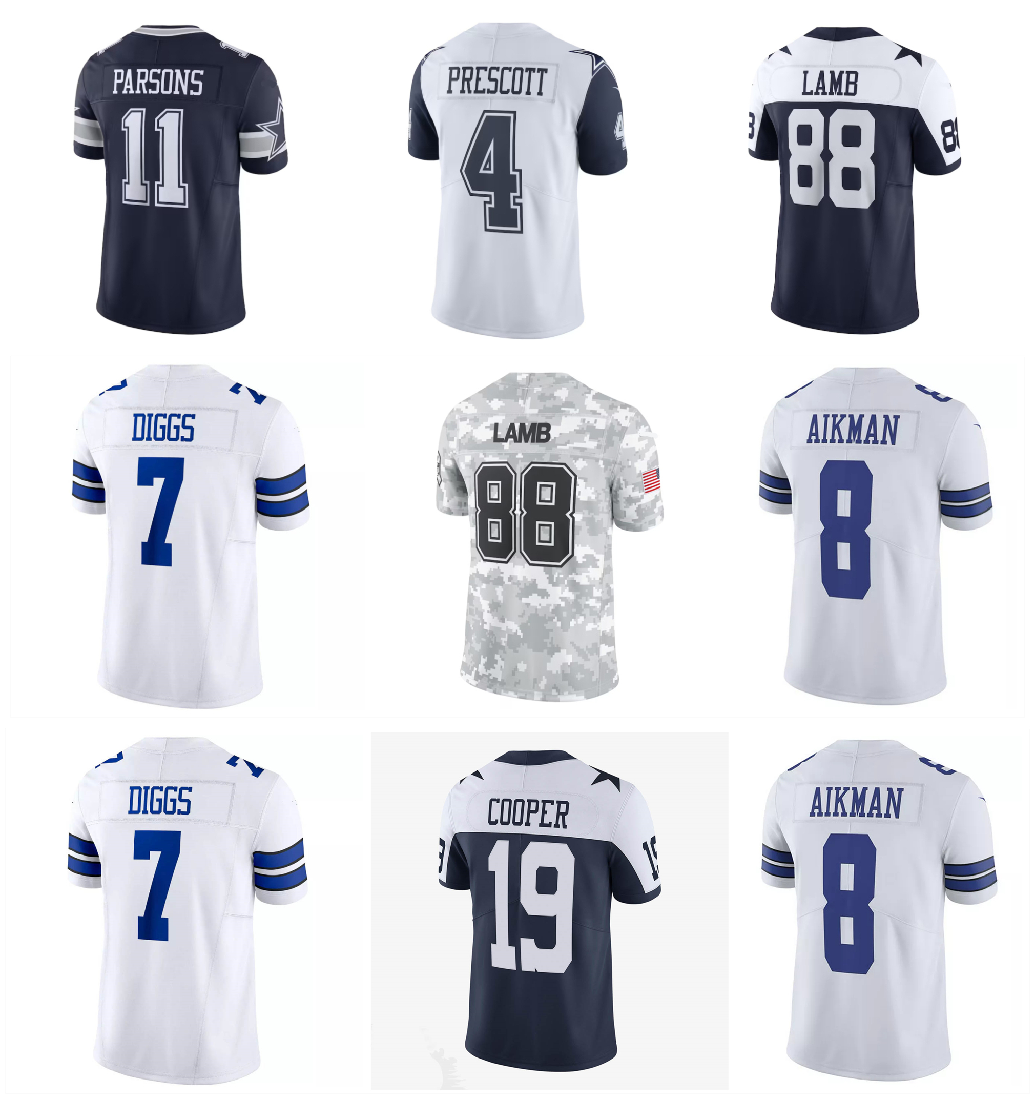 CeeDee Lamb George Pickens Cowboy Football Jerseys Dak Prescott Jake Ferguson Trevon Diggs DaRon Bland Troy Aikman Brandon Aubrey Emmitt Smith Irvin Size S-4XL