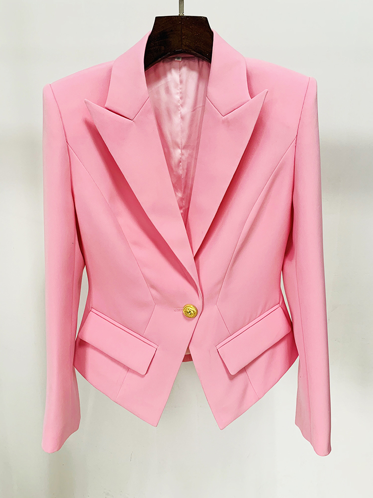 Newest Designer Fashion Jacket Women's Slim Fitting Single Button Lapel Blazer 3 Colors