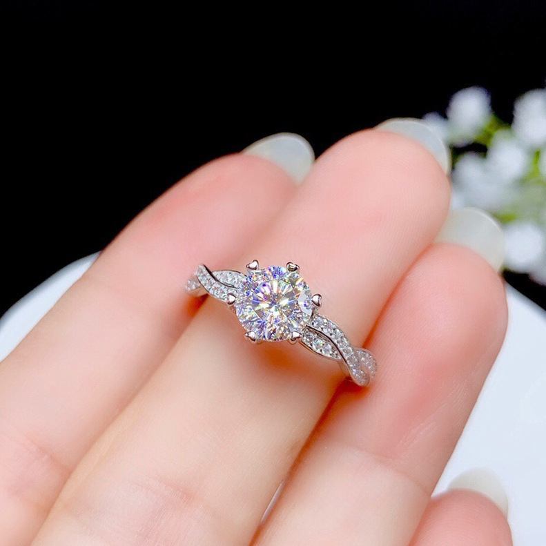 Eight hearts and eight arrows plated PT950 twisted arm full of diamonds open ring female winding ring wedding proposal anniversary gift