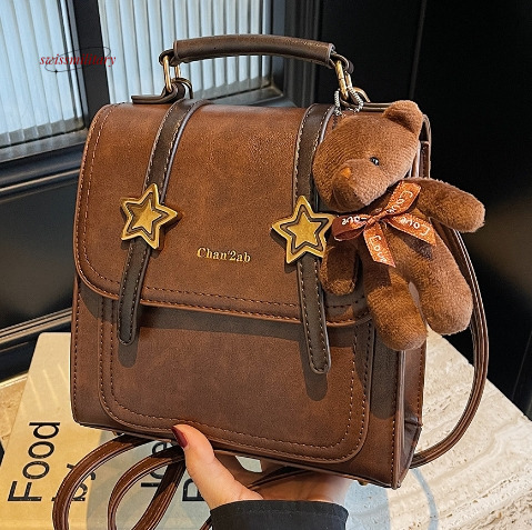 Advanced retro versatile college backpack for women 2024 new trendy fashion student class commuting backpack #32 swissmilitary