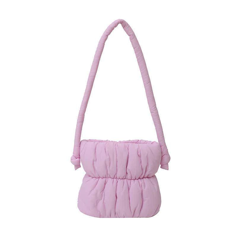 Cotton Jacket Bag Fashionable and Versatile Down Bucket Women s Macaron Single Shoulder Crossbody Autumn Winter New Bag 241205