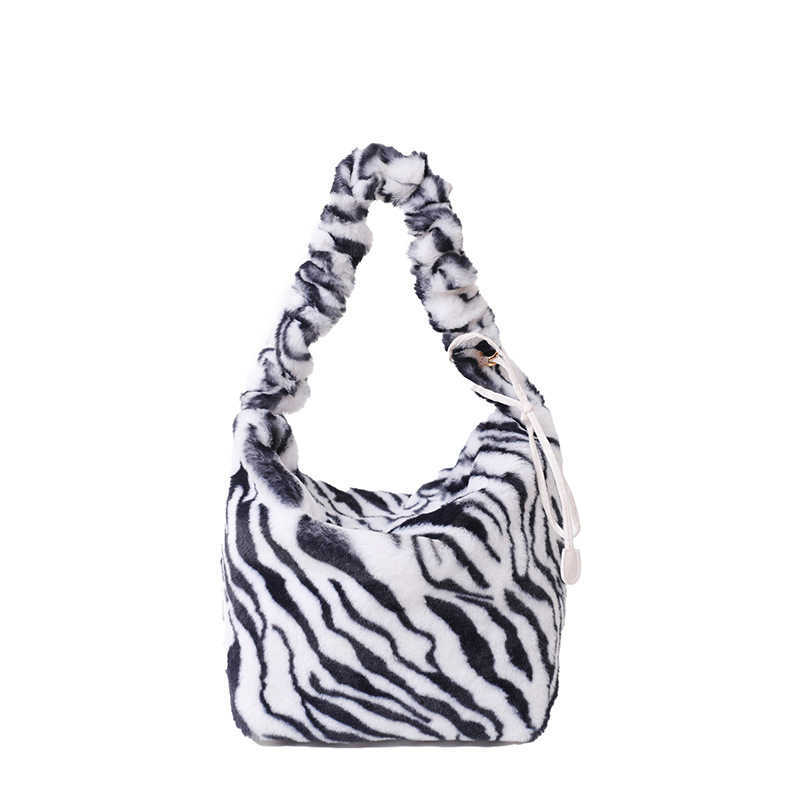 Underarm Handbags for Women New Trendy Plush Shoulder Bag Fashionable Pleated Hand Dumpling Bag 241205