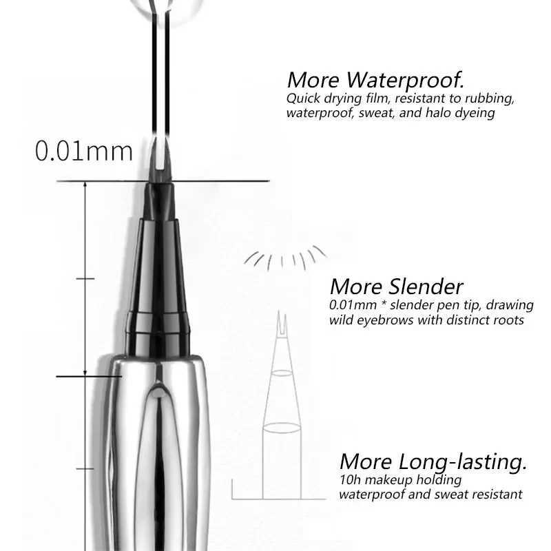 Ultra fine Eyebrow Pen Liquid 2 Fork Easy Grip Natural Effect Wild Eyebrow Brush Waterproof Eyebrow Pen High Quality Professional Makeup W241205