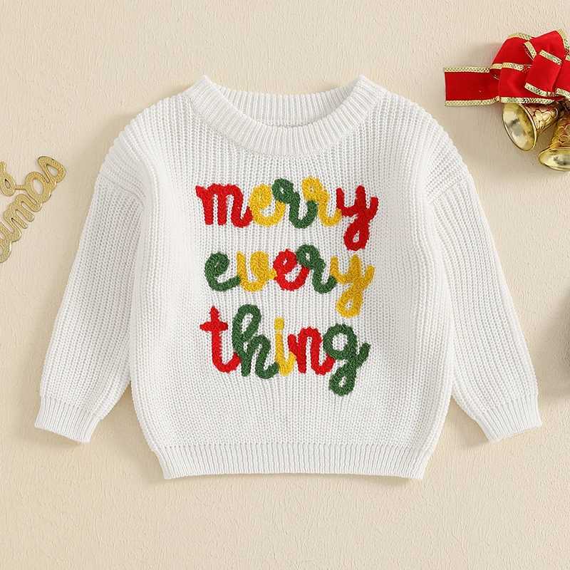 Childrens winter sweater holiday embroidery design comfortable staff neck decal suitable for boys and girls holiday knitwear W241205