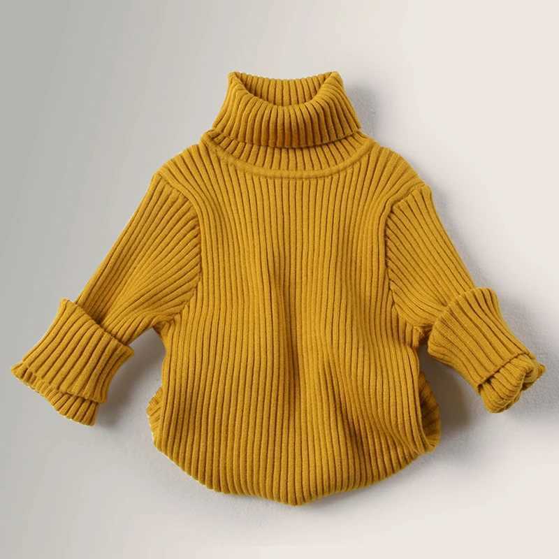 Autumn Baby Boys Girls sweaters Turtleneck Solid New Baby Kids sweaters warm long sleeved Turtleneck winter sweaters Knitwear W241205