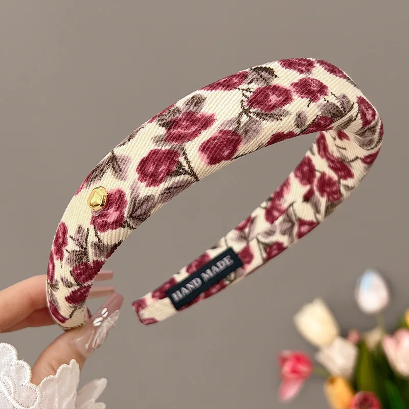 French retro fancy headband gold bean hair clip with high temperature sponge headband accessories 241205