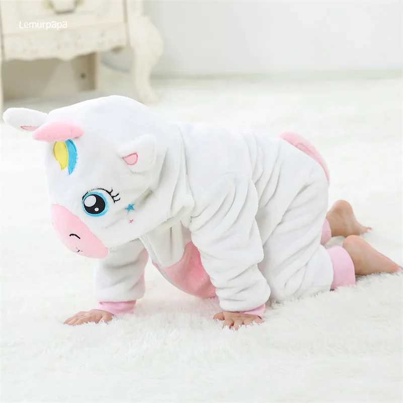 Pajamas Romper Baby Warm Jumpsuit Boy Girl Winter Outfit Halloween Animal Suit Funny Cute Onesie Pajama Festival Party Clothes H241205