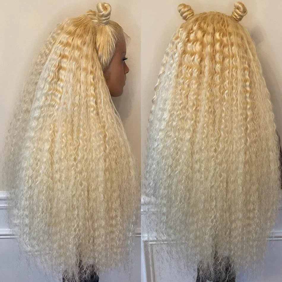 30 32 Inch Curly 613 Honey Blonde 13X4 HD Front Human Hair Deep Wave 13X6 Lace Frontal Wig 200 Density For Women