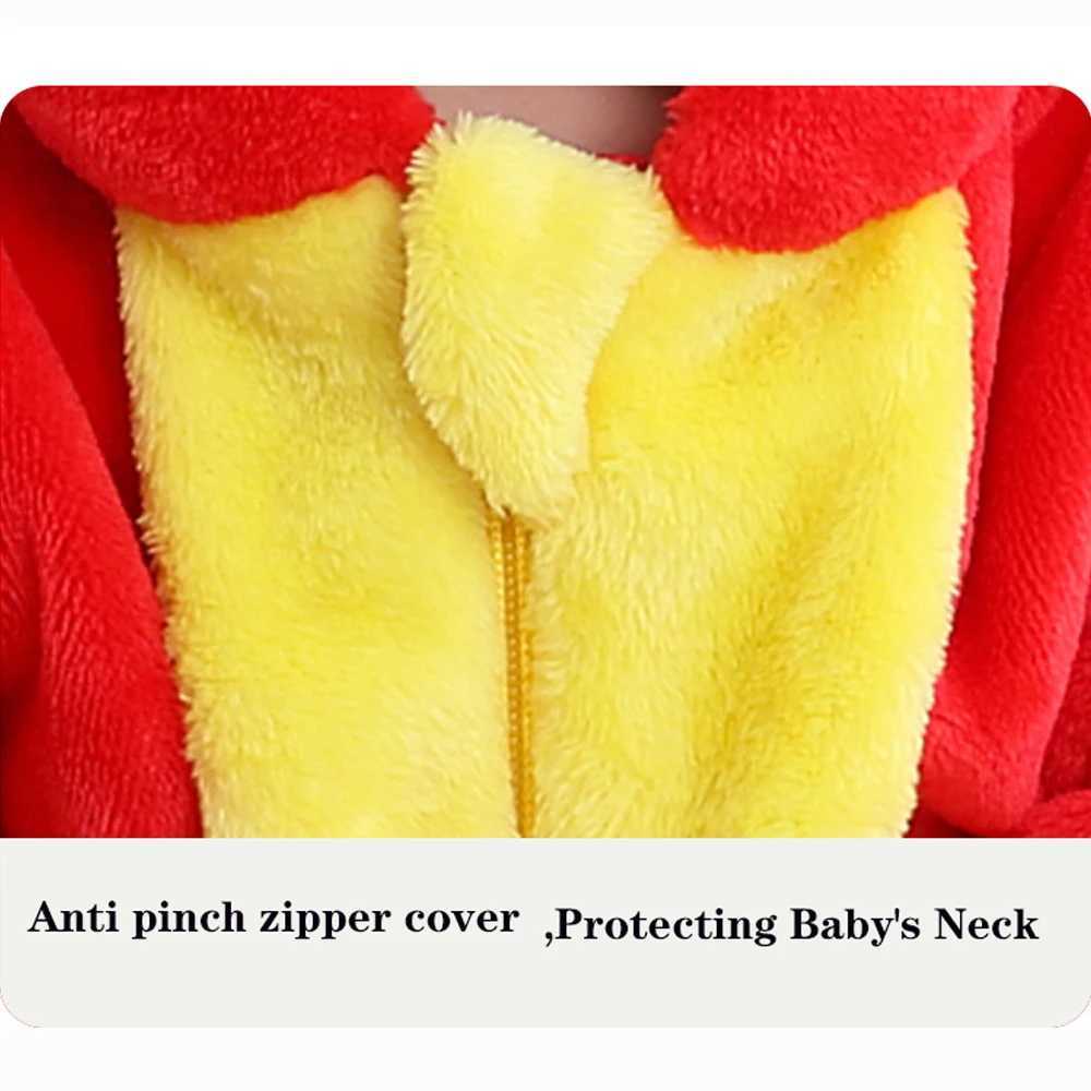 Pajamas Adorable Baby Girls Hooded Animal Pyjamas Soft Warm and Cozy Winter Pajama Sets with Zipper Closure Cute Jumpsuit for Boys 0-4T H241205