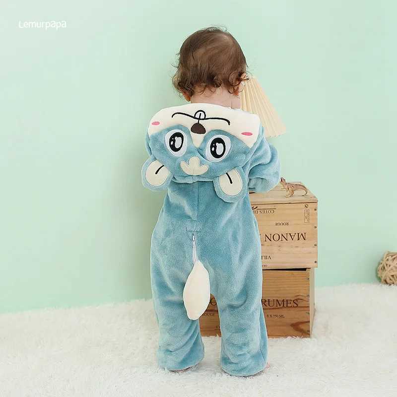 Pajamas Hamster Romper Baby Warm Jumpsuit Boy Girl Winter Outfit Halloween Animal Suit Funny Cute Onesie Festival Pajama Party Clothes H241205