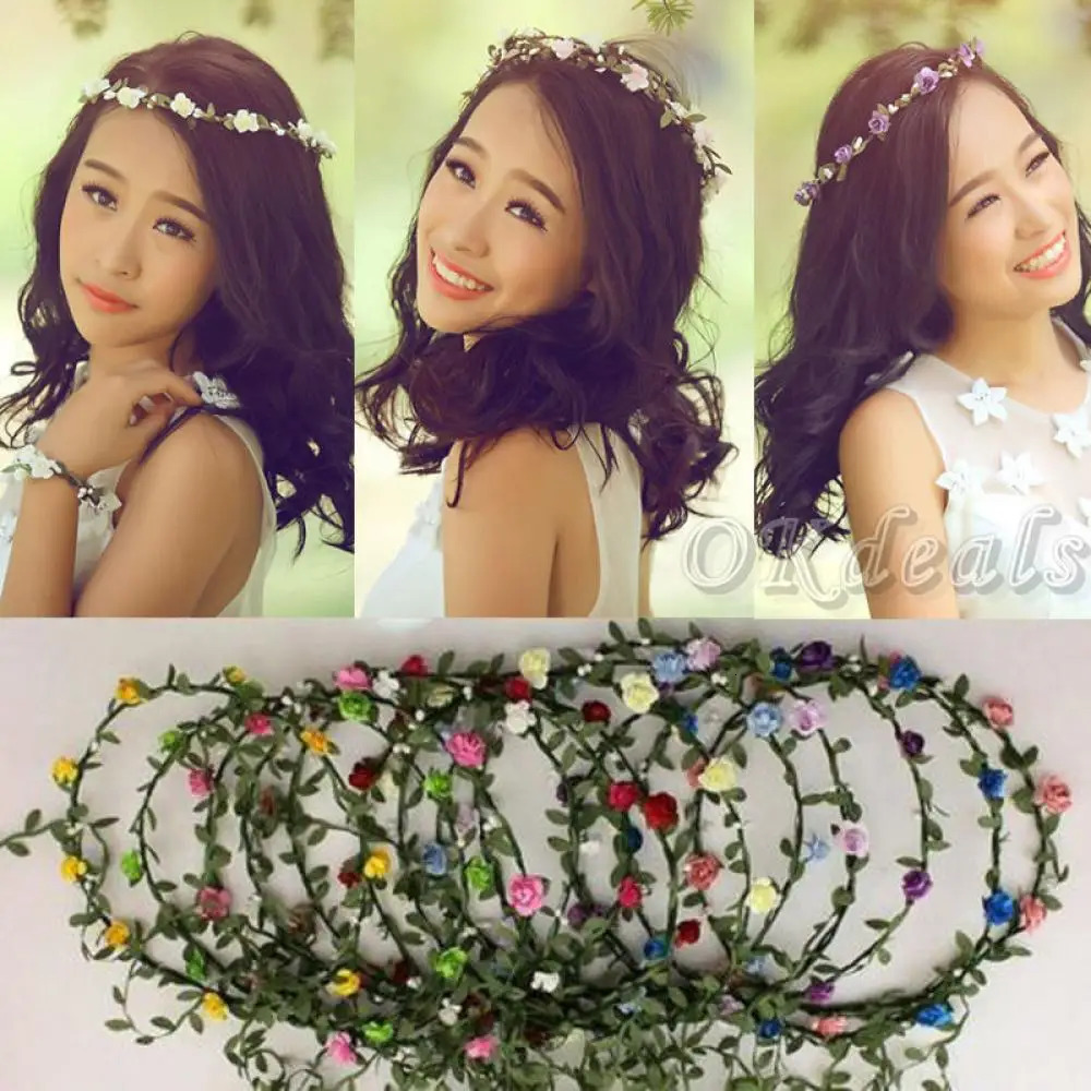 Cute Elegent Flower Garland Wedding Bride Bridal Headdress Headbands Bohemian 241122