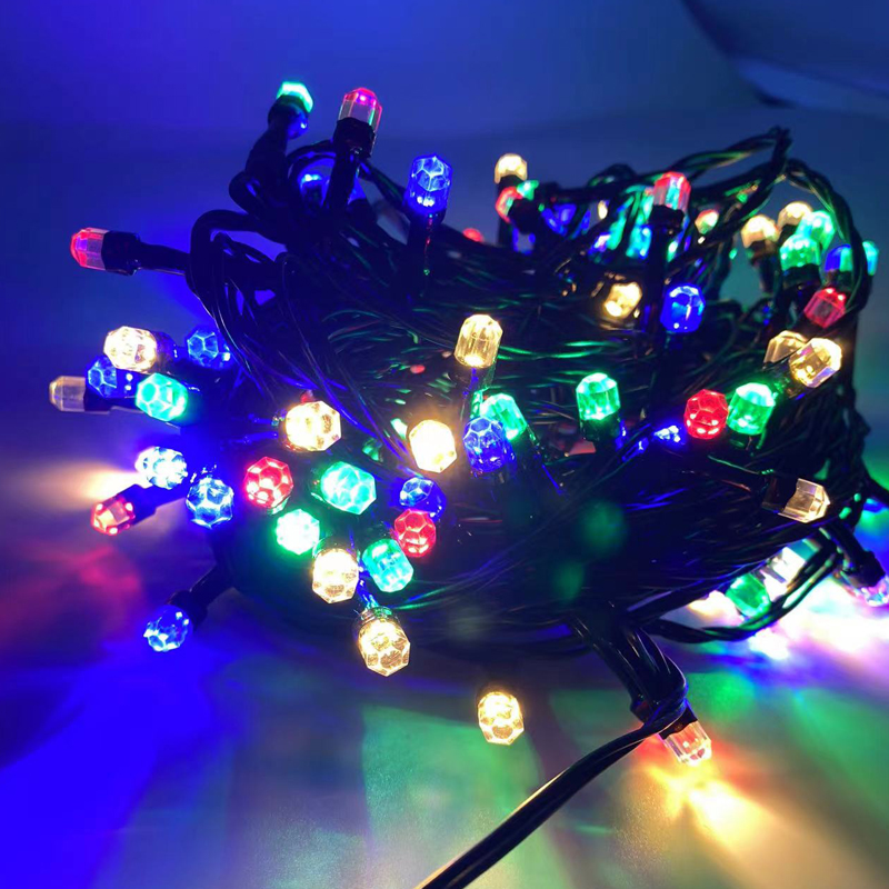 V8 hexagonal bubble figure led string lights black wire string lights with blinking bulbs coloured lights flashing lights waterproof string lights