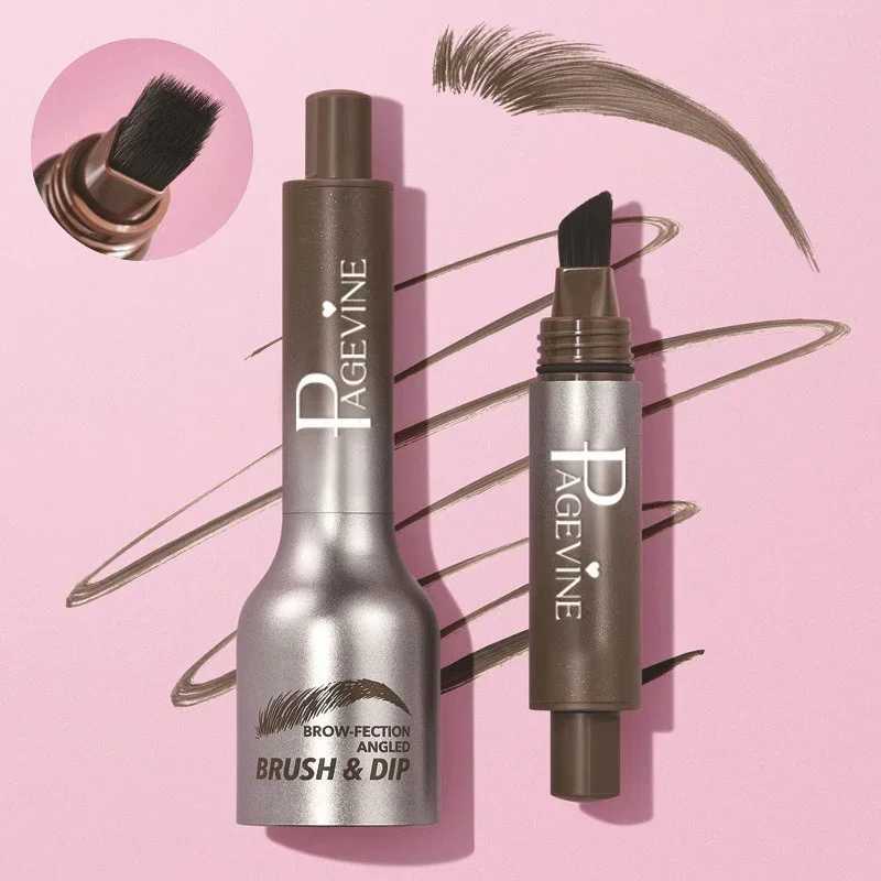 Eyebrows hair pencil wild eyebrows velvet 3D eyeliner dye eyeliner cream large brush head durable dark brown eyeliner gel makeup W241205