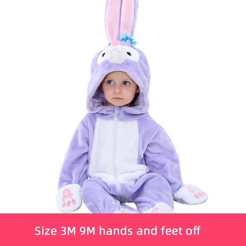 Pajamas Kigurumis Baby Clothes Onesie Romper kawaii Rabbit Cat Infant Baby Clothing One piece Rompers Newborn Playsuit Winter Warm H241205