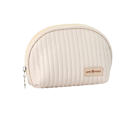New Cream Cake Makeup Bag PU Large Capacity Waterproof Storage Bag Half Round Handheld Makeup Sorting and Storage Bag #9 swissmilitary