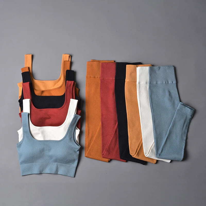 Seamless Sport Suit Yoga Suit Fitness Gym Clothes Women Gym Crop Top Yoga Shirts Bra Leggings Shorts Sportsuit Workout Outfit 241204