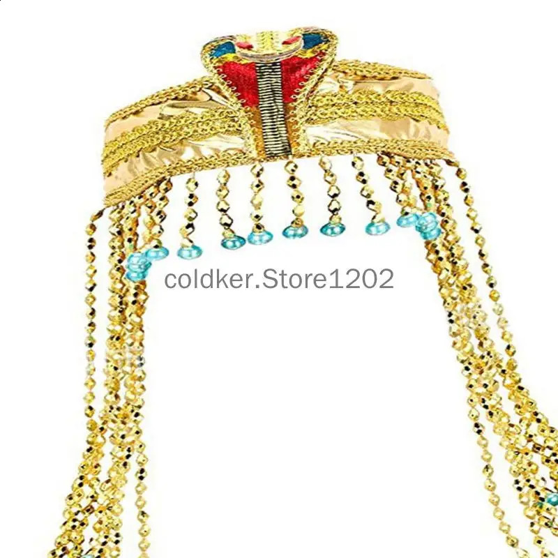 Womens Egyptian Headpiece Costume for Women Accessories Beaded Headdress Cleopatra Hat Jewelry Carnival Party Crown 241122