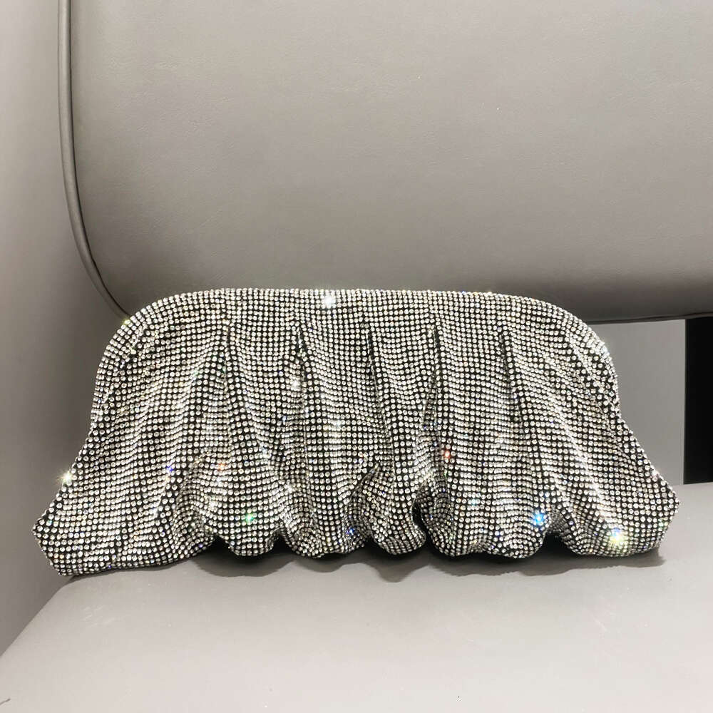 Shiny Handle Handmade Evening Clutch Bags New Folds Purses And Handbags Designer Wedding Party High Quality