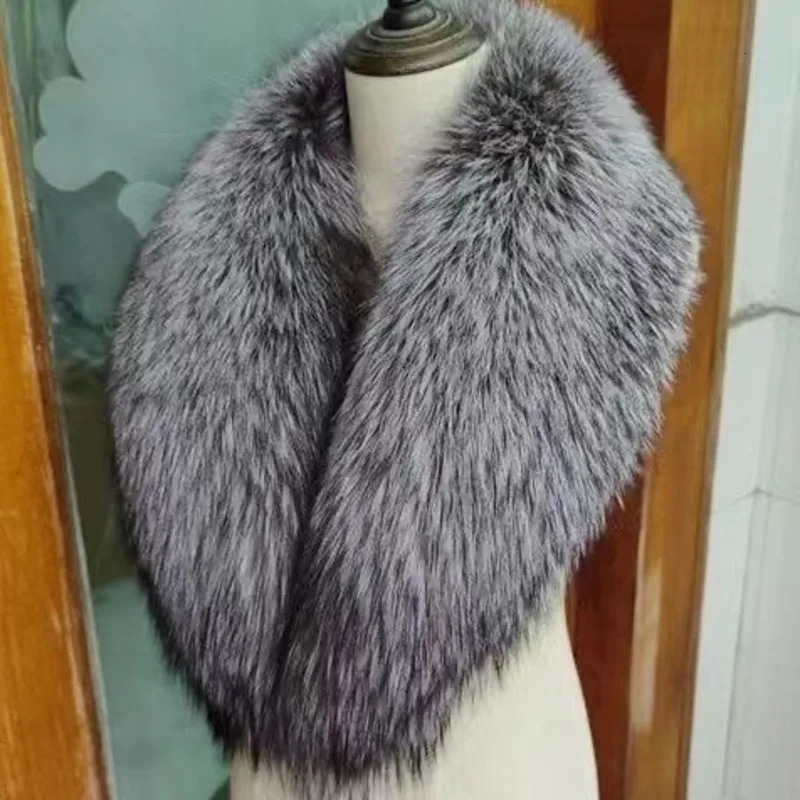 Real fox fur collar for winter women real natural fur scarf fur shawl for women warm fur scarf in large size 241205