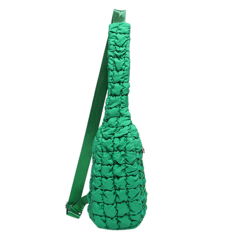 Lightweight Nylon Shoulder Bags New Fashionable Chest Bag Women s Travel Pleated Handbags Crossbody Waist Bag 241205