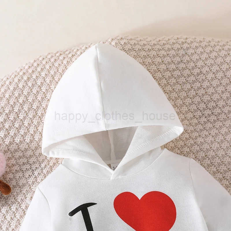 Girls Boy 3 -24 Months Cute Letter Long Sleeve Hoodie Tee Long Pants Outfit Toddler Infant Clothing Set Fashion Kids WearXJ241205