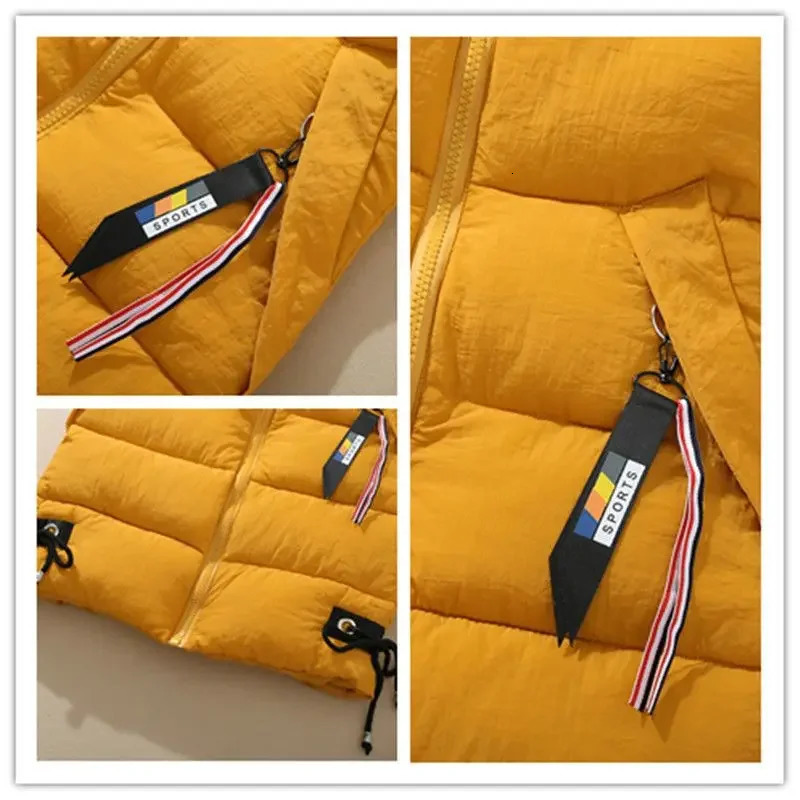 Winter Womens Jacket Hooded Vest Sleeveless Coat Cardigan Warm Outwear Korean Fashion Slim Fit Tops 241205