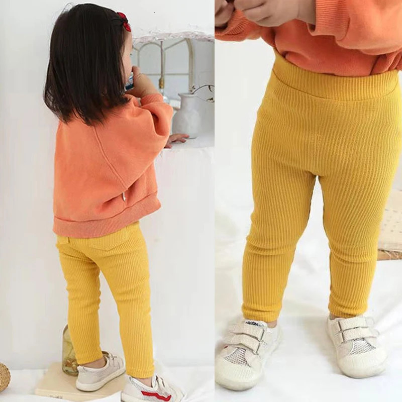 100 Cotton Baby Girls Leggings Solid Color Girls Pant Tights Child Clothing Kids Clothes Girls Fashion Pants for Girls 9M-8Years 241204