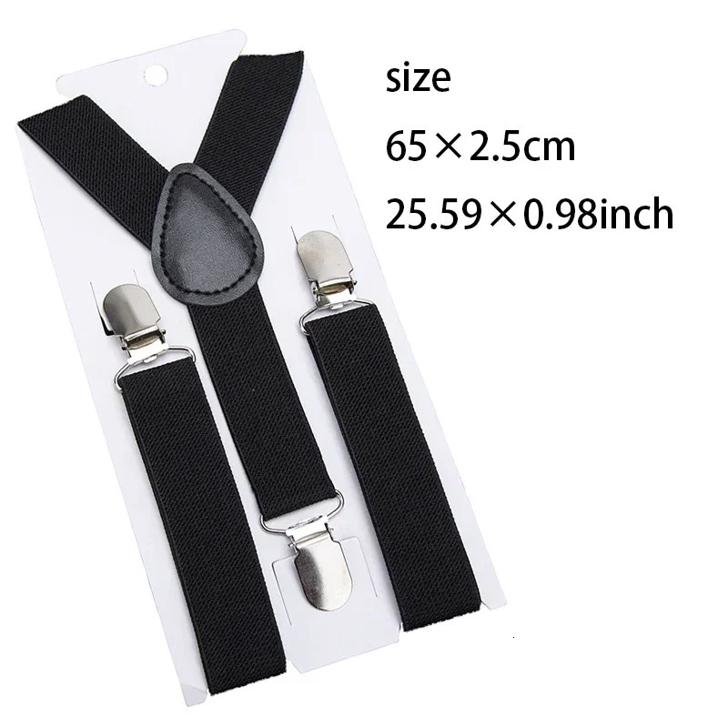 Elastic Kids Suspenders black Fashion Children Boys Braces Girls Adjustable Baby Wedding Ties Accessories 241122