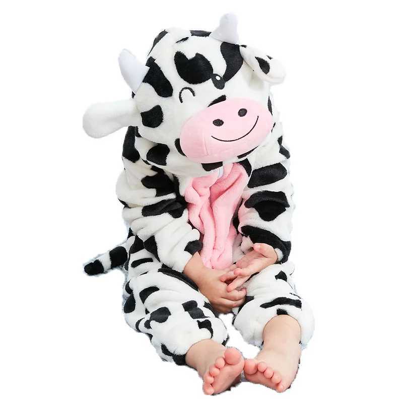 Pajamas Kigurumi for Children Animal Panda Tiger Onesie Kids Baby Jumpsuit Winter Costume Flannel Girl Boy Ropa Bebe H241205K9GZ