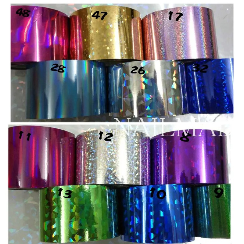 1 roll of 120m * 4cm holographic nail foil holographic gold laser silver nail art transfer sticker decal nail decoration 241205