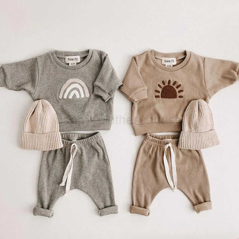 Fashion Kids Clothes Set Toddler Baby Boy Girl Pattern Casual Tops + Child Loose Trousers 2pcs Baby Boy Designer Clothing OutfitXJ241205