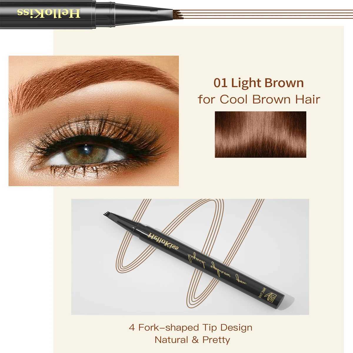 Four fork liquid eyebrow pencil is waterproof durable and stain free W241205
