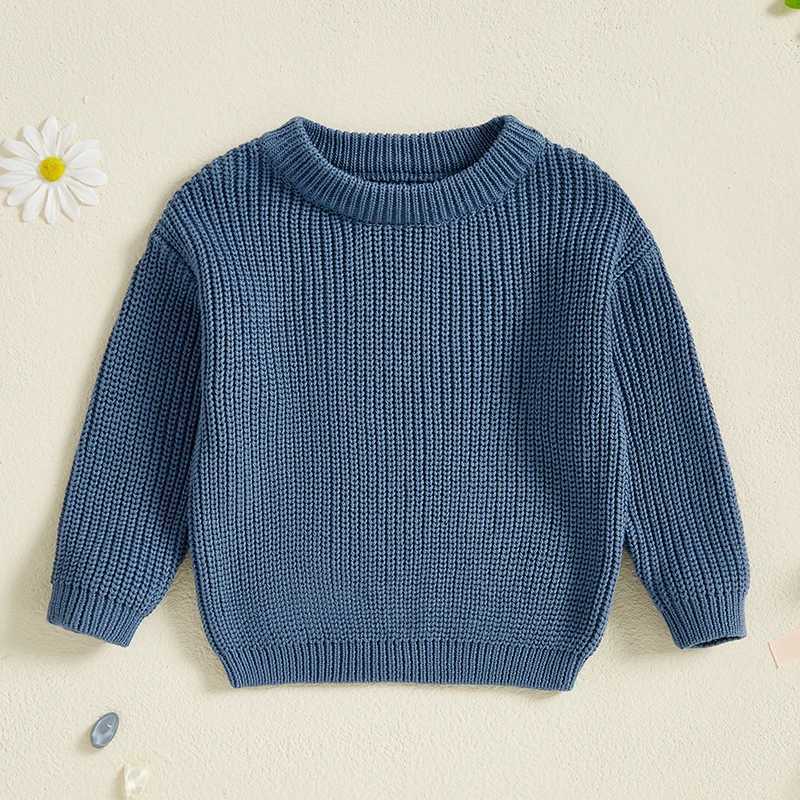 Baby Sweater Spring and Autumn Childrens Solid Color Basic Warm Knitted Sweater Childrens Sweater W241205